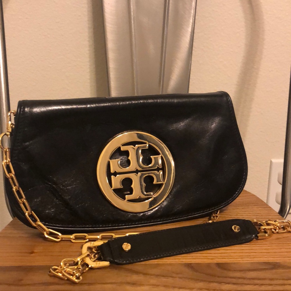 Tory Burch Reva Black Leather crossbody bag
